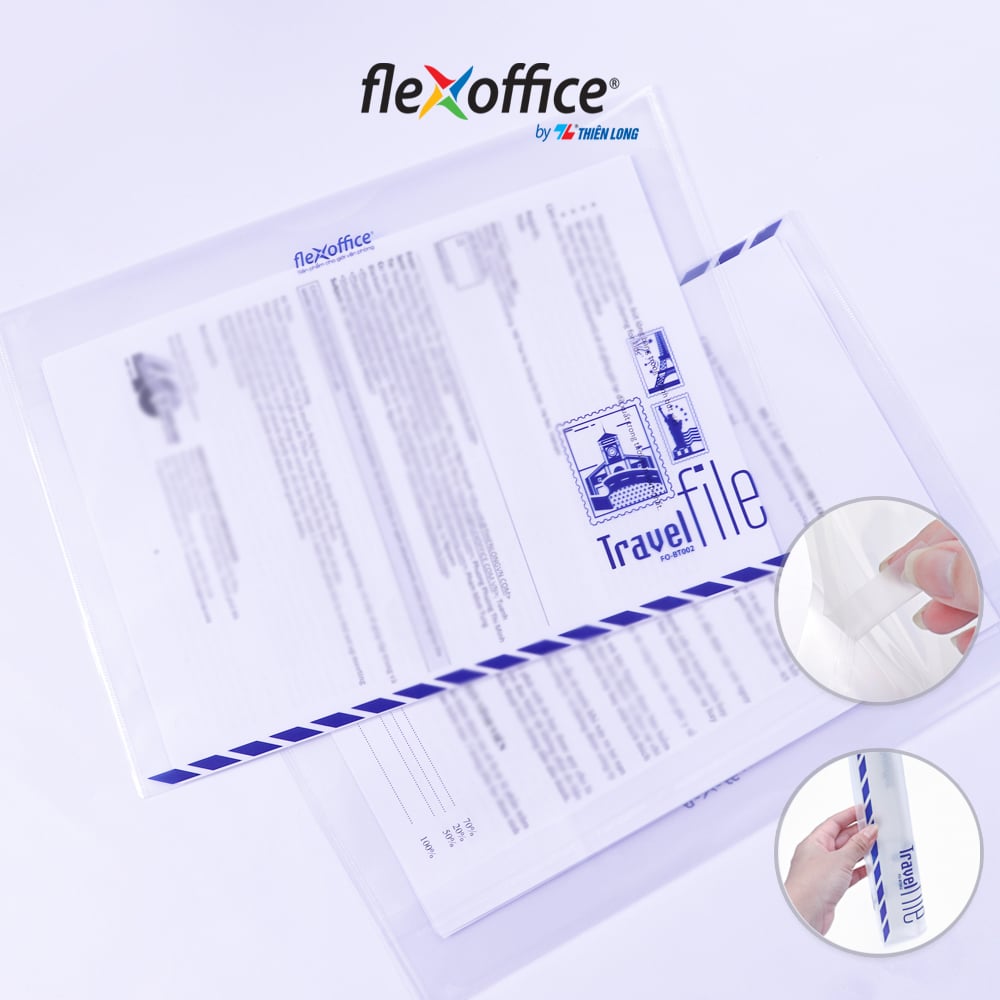 Bìa bao thư A4 Travel File Thiên Long Flexoffice lưu trữ 100 tờ A4