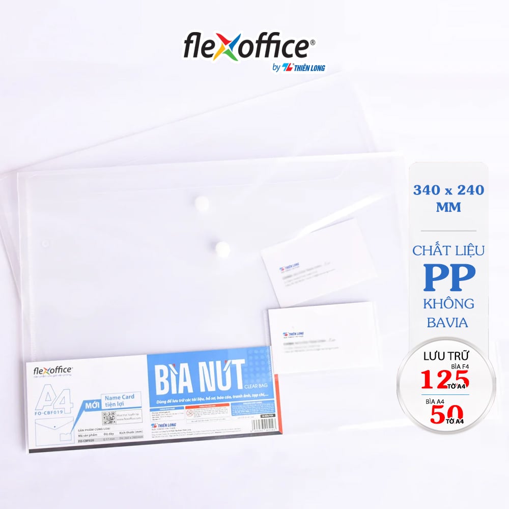 Bìa nút Name Card Clear Bag Thiên Long Flexoffice