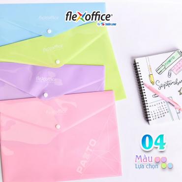 Bìa nút Pazto màu Pastel F4 Thiên Long Flexoffice FO-CBF010